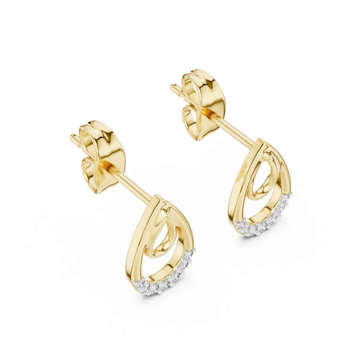 Elegant Interlocking Teardrop Diamond Studs