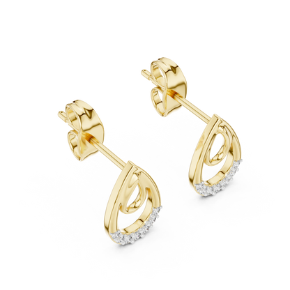Elegant Interlocking Teardrop Diamond Studs
