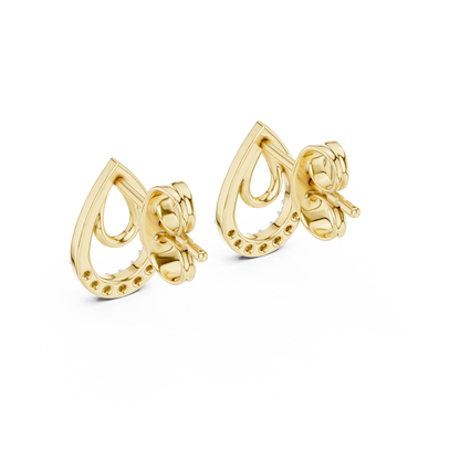 Elegant Interlocking Teardrop Diamond Studs