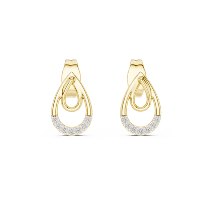 Elegant Interlocking Teardrop Diamond Studs