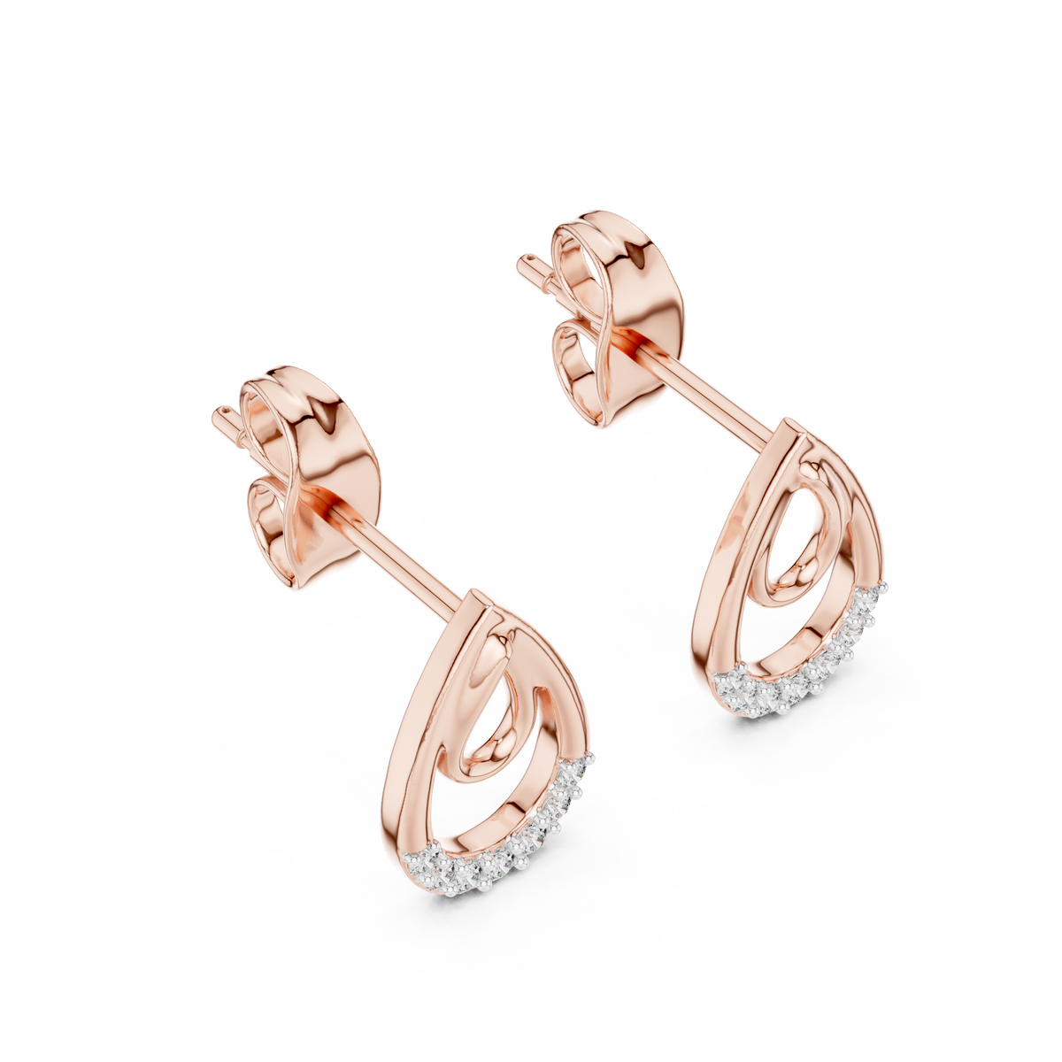 Elegant Interlocking Teardrop Diamond Studs