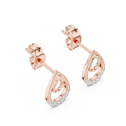 Elegant Interlocking Teardrop Diamond Studs