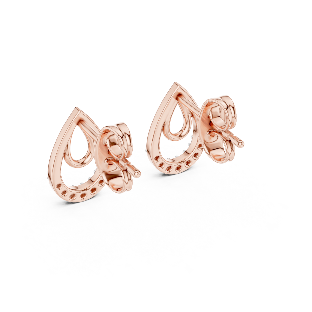 Elegant Interlocking Teardrop Diamond Studs
