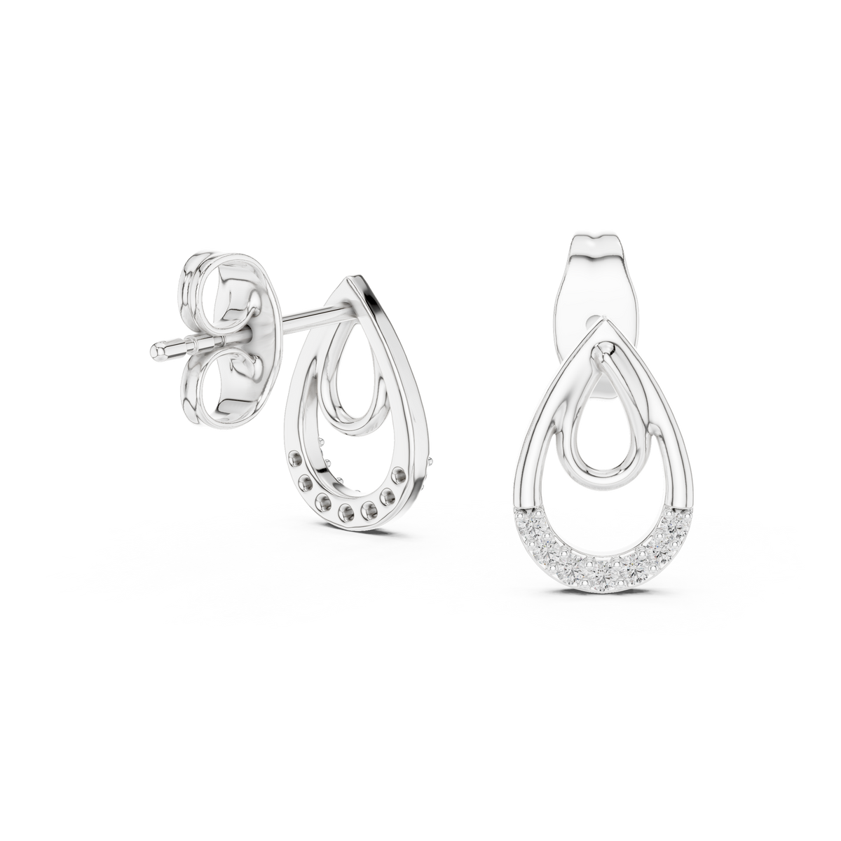 Elegant Interlocking Teardrop Diamond Studs