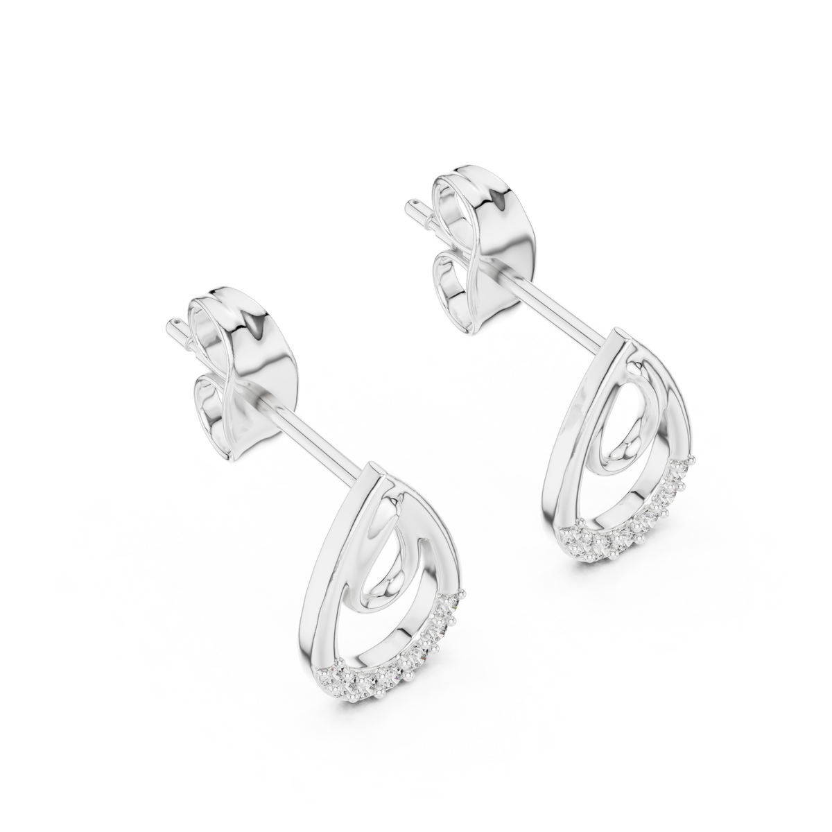 Elegant Interlocking Teardrop Diamond Studs