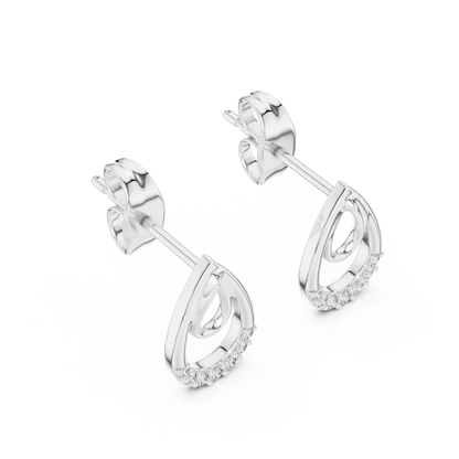 Elegant Interlocking Teardrop Diamond Studs