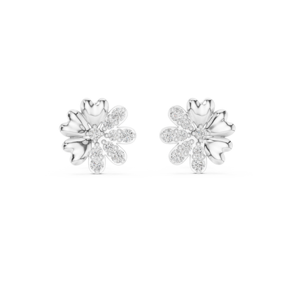 Elegant Heart Petal Diamond Studs