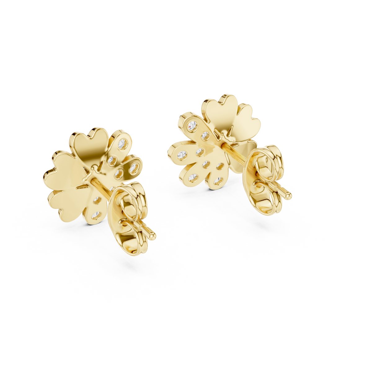 Elegant Heart Petal Diamond Studs