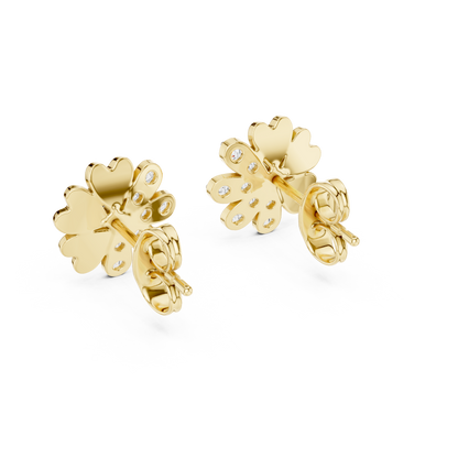 Elegant Heart Petal Diamond Studs