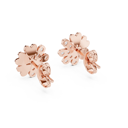 Elegant Heart Petal Diamond Studs