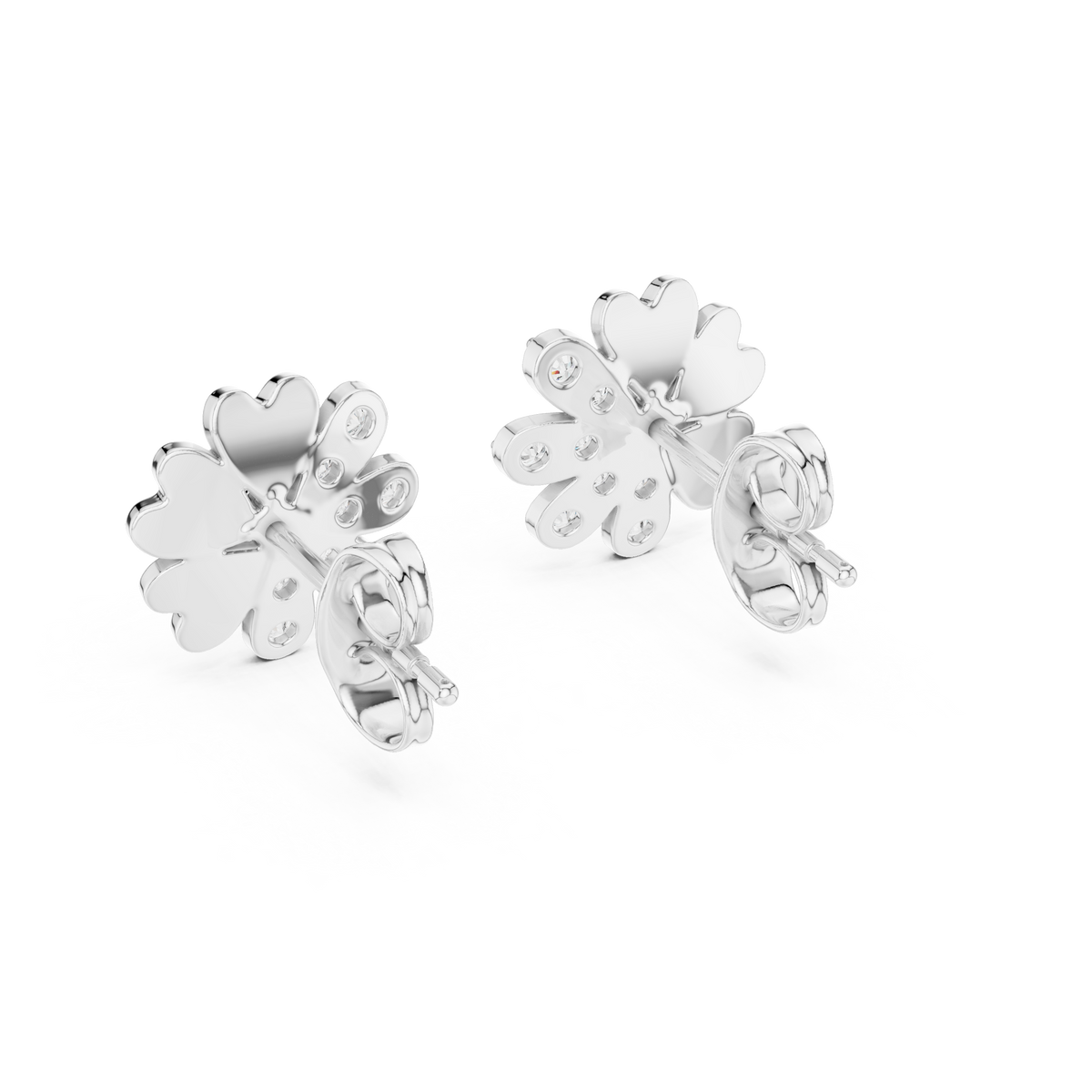 Elegant Heart Petal Diamond Studs