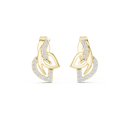 Elegant Interwoven Leaf Diamond Studs