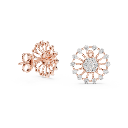 Radiant Sunburst Diamond Cluster Studs