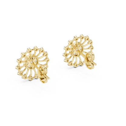 Radiant Sunburst Diamond Cluster Studs