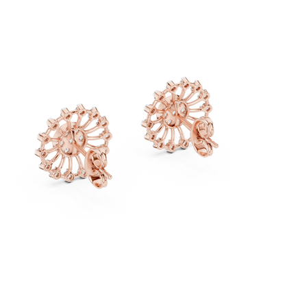 Radiant Sunburst Diamond Cluster Studs