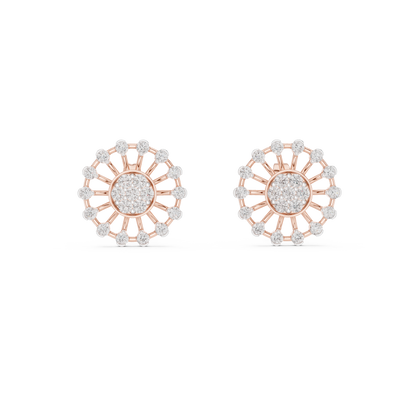 Radiant Sunburst Diamond Cluster Studs