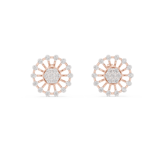 Radiant Sunburst Diamond Cluster Studs