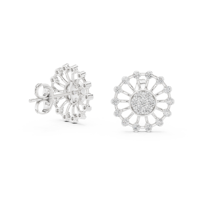 Radiant Sunburst Diamond Cluster Studs