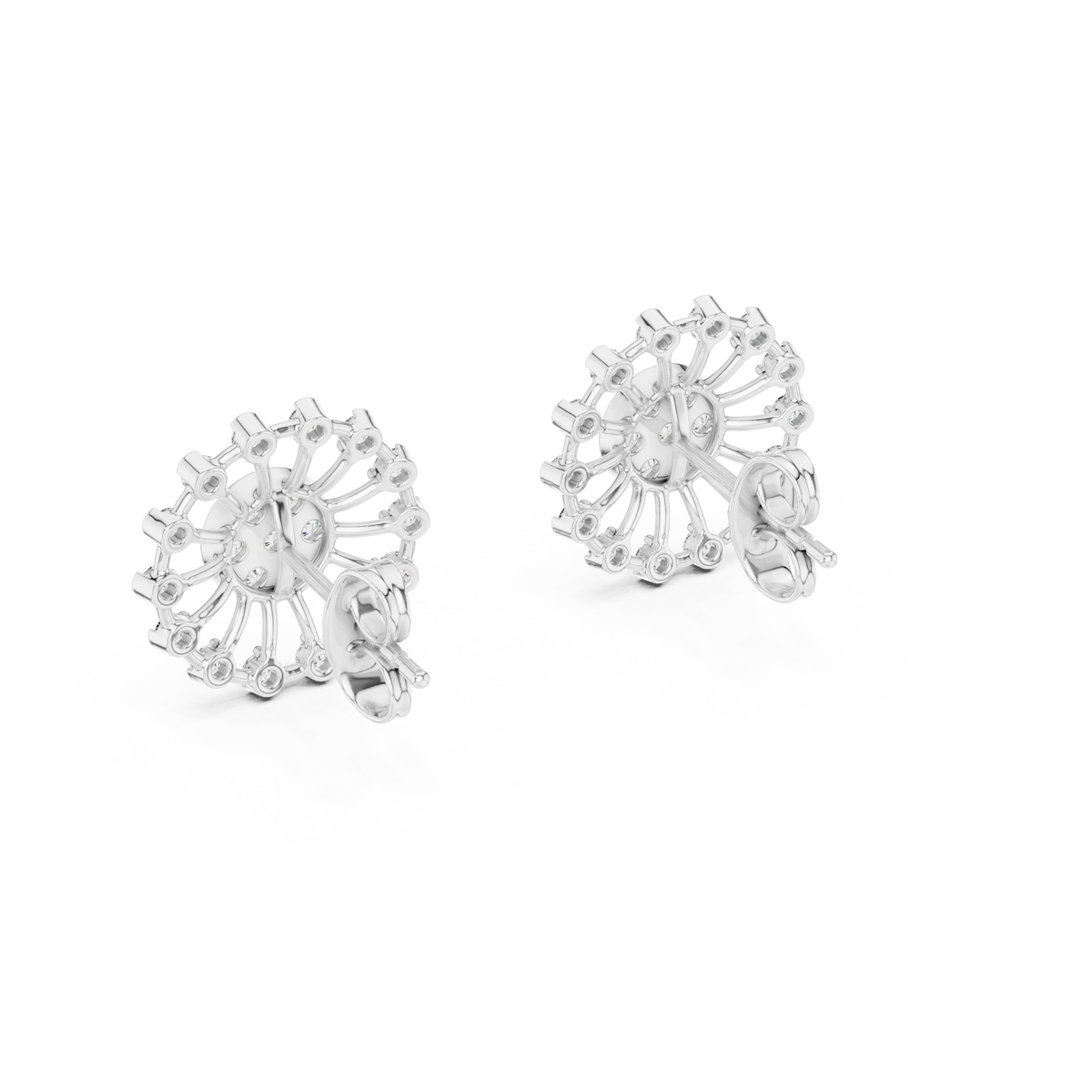 Radiant Sunburst Diamond Cluster Studs