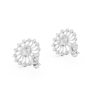 Radiant Sunburst Diamond Cluster Studs