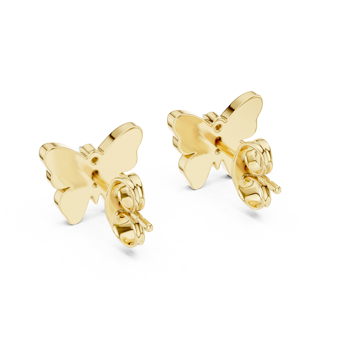 Elegant Scarlet Butterfly Diamond Studs