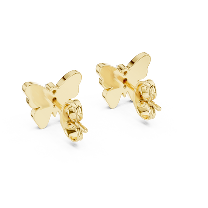 Elegant Scarlet Butterfly Diamond Studs