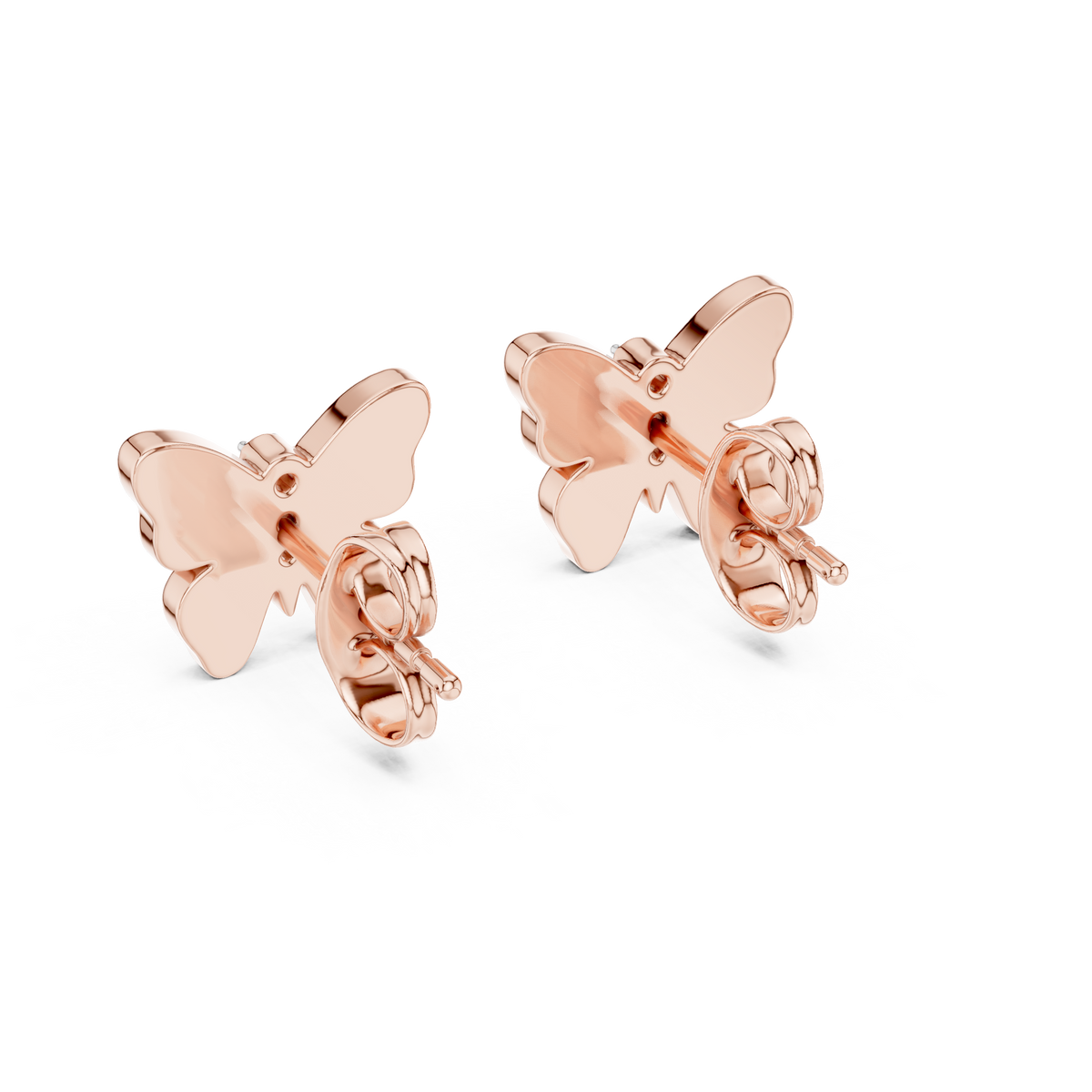 Elegant Scarlet Butterfly Diamond Studs