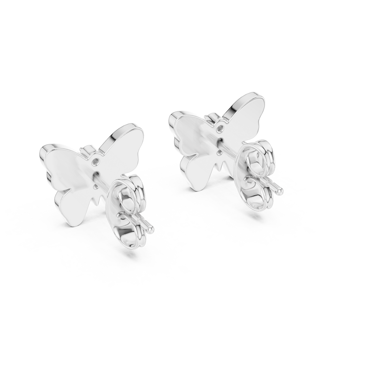 Elegant Scarlet Butterfly Diamond Studs