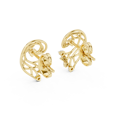 Elegant Abstract Lattice Diamond Studs
