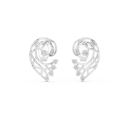 Elegant Abstract Lattice Diamond Studs