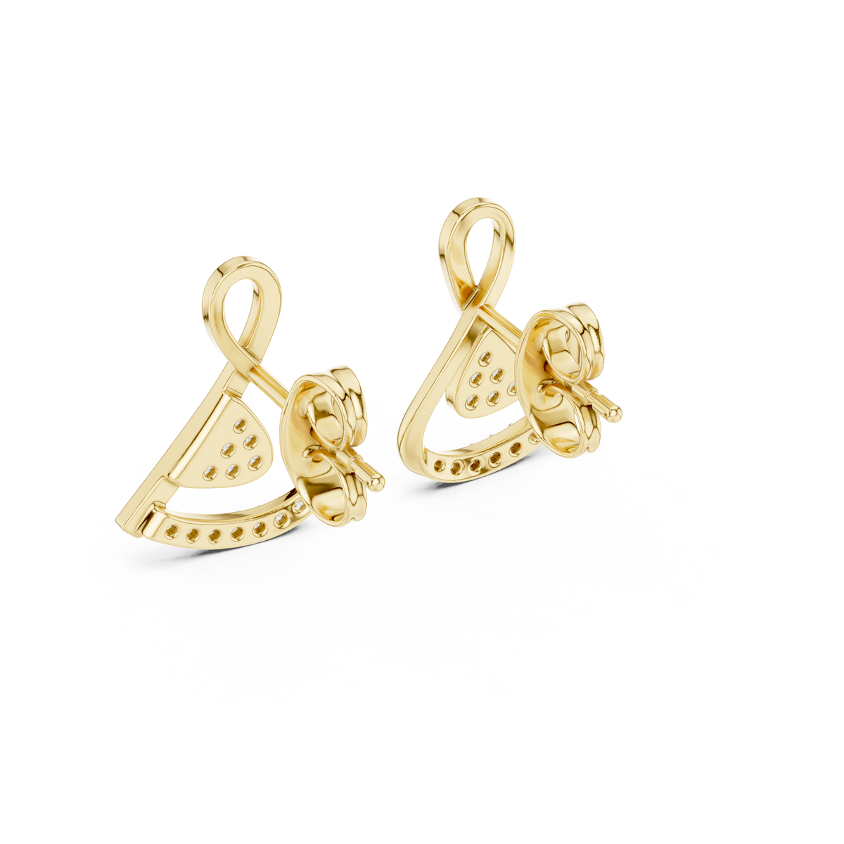 Elegant Interwoven Ribbon Diamond Studs