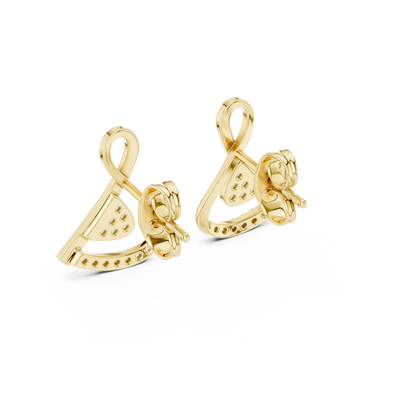 Elegant Interwoven Ribbon Diamond Studs