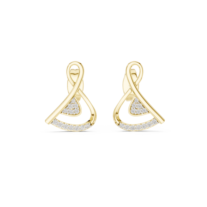 Elegant Interwoven Ribbon Diamond Studs