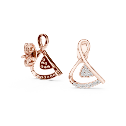 Elegant Interwoven Ribbon Diamond Studs