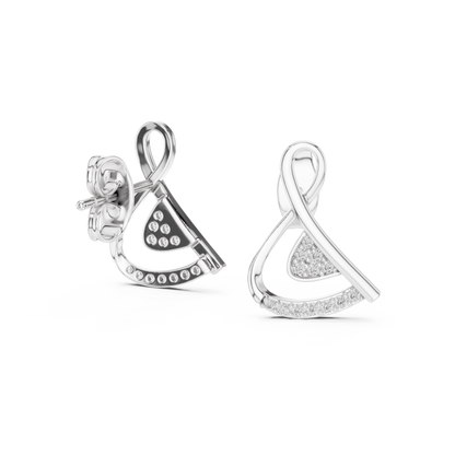 Elegant Interwoven Ribbon Diamond Studs