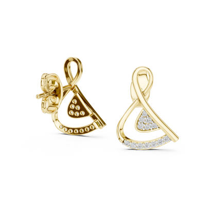 Elegant Interwoven Ribbon Diamond Studs