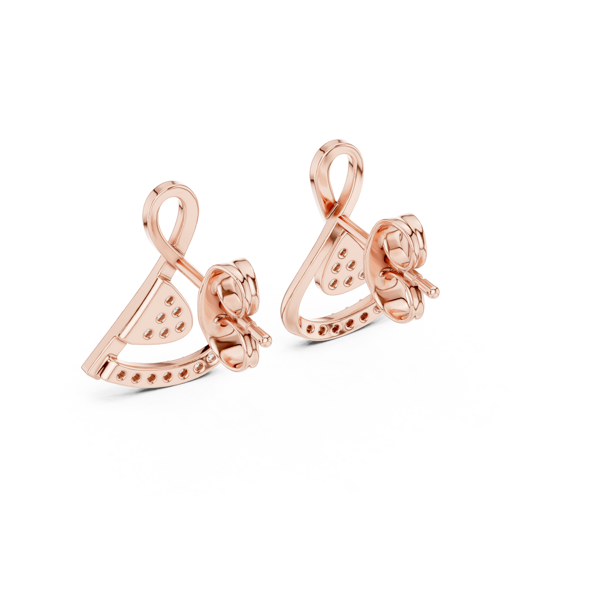 Elegant Interwoven Ribbon Diamond Studs