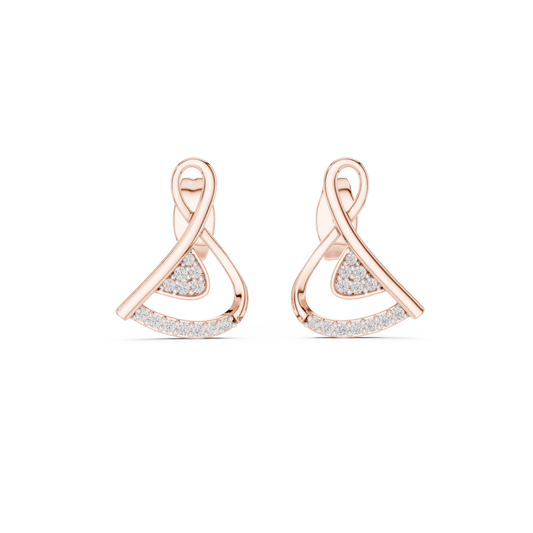 Elegant Interwoven Ribbon Diamond Studs