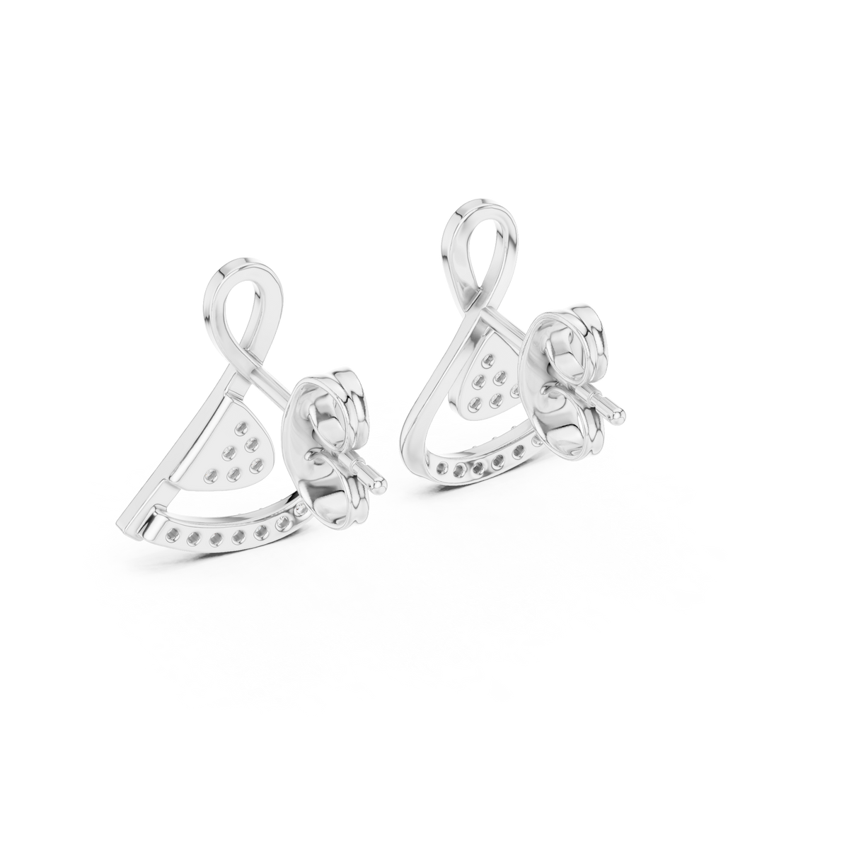 Elegant Interwoven Ribbon Diamond Studs