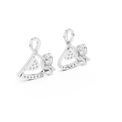 Elegant Interwoven Ribbon Diamond Studs