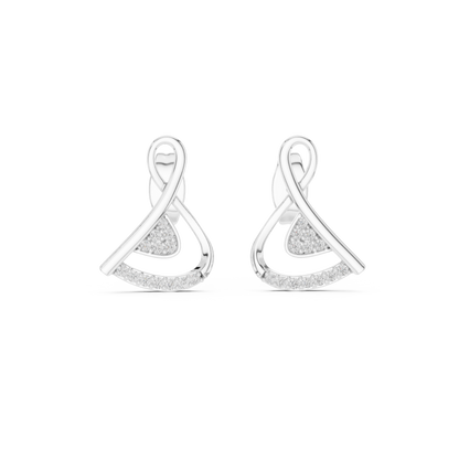 Elegant Interwoven Ribbon Diamond Studs