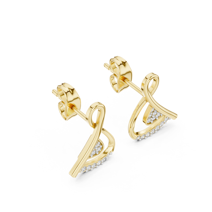 Elegant Interwoven Ribbon Diamond Studs
