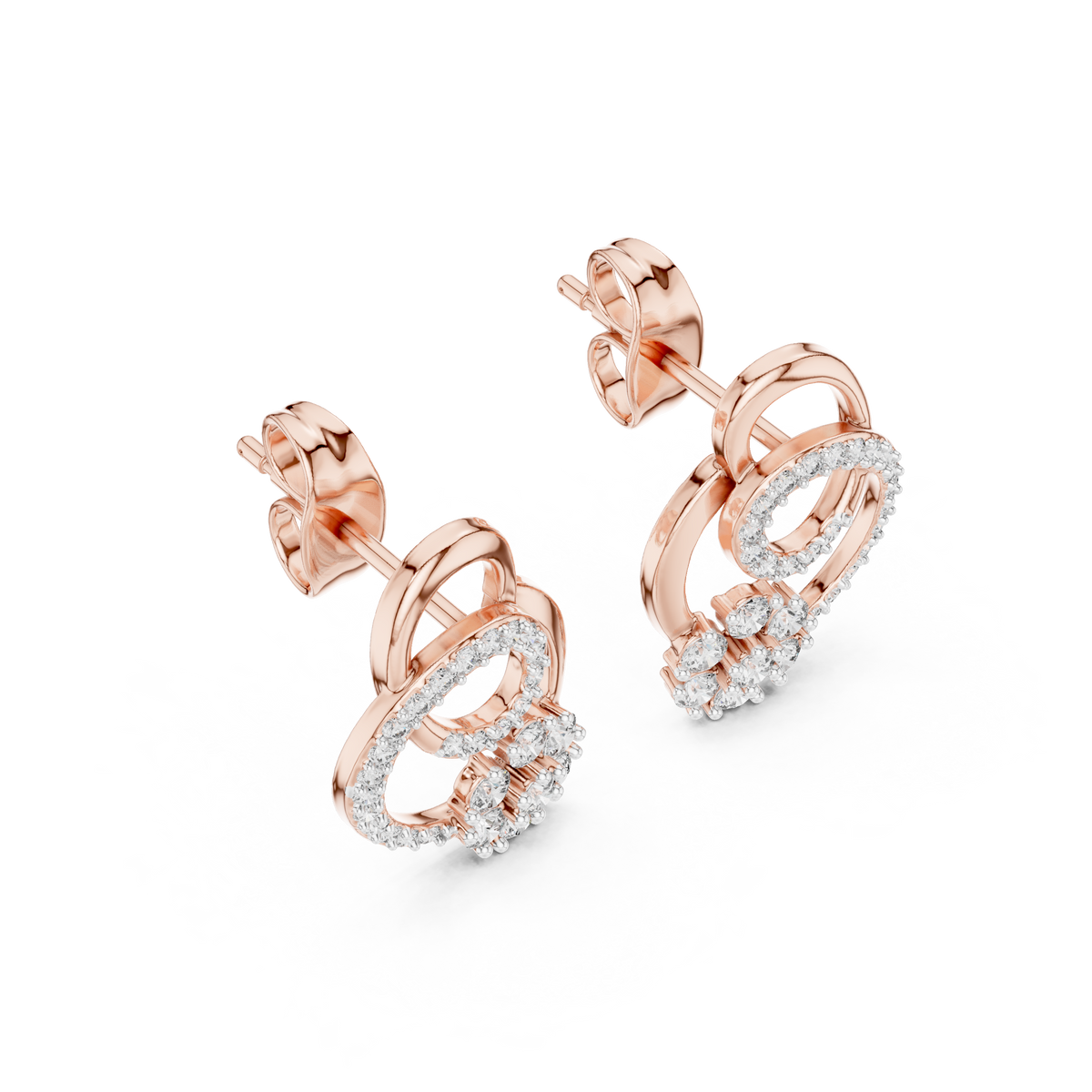 Elegant Interlocking Circle Diamond Studs