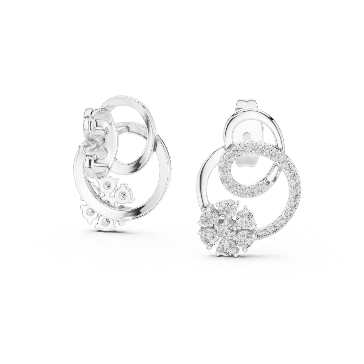 Elegant Interlocking Circle Diamond Studs