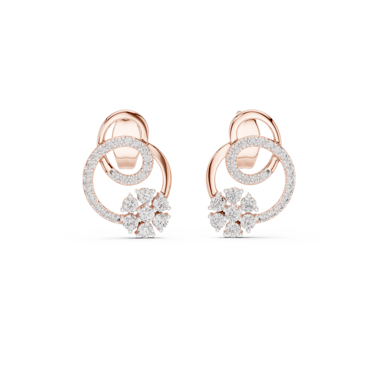 Elegant Interlocking Circle Diamond Studs