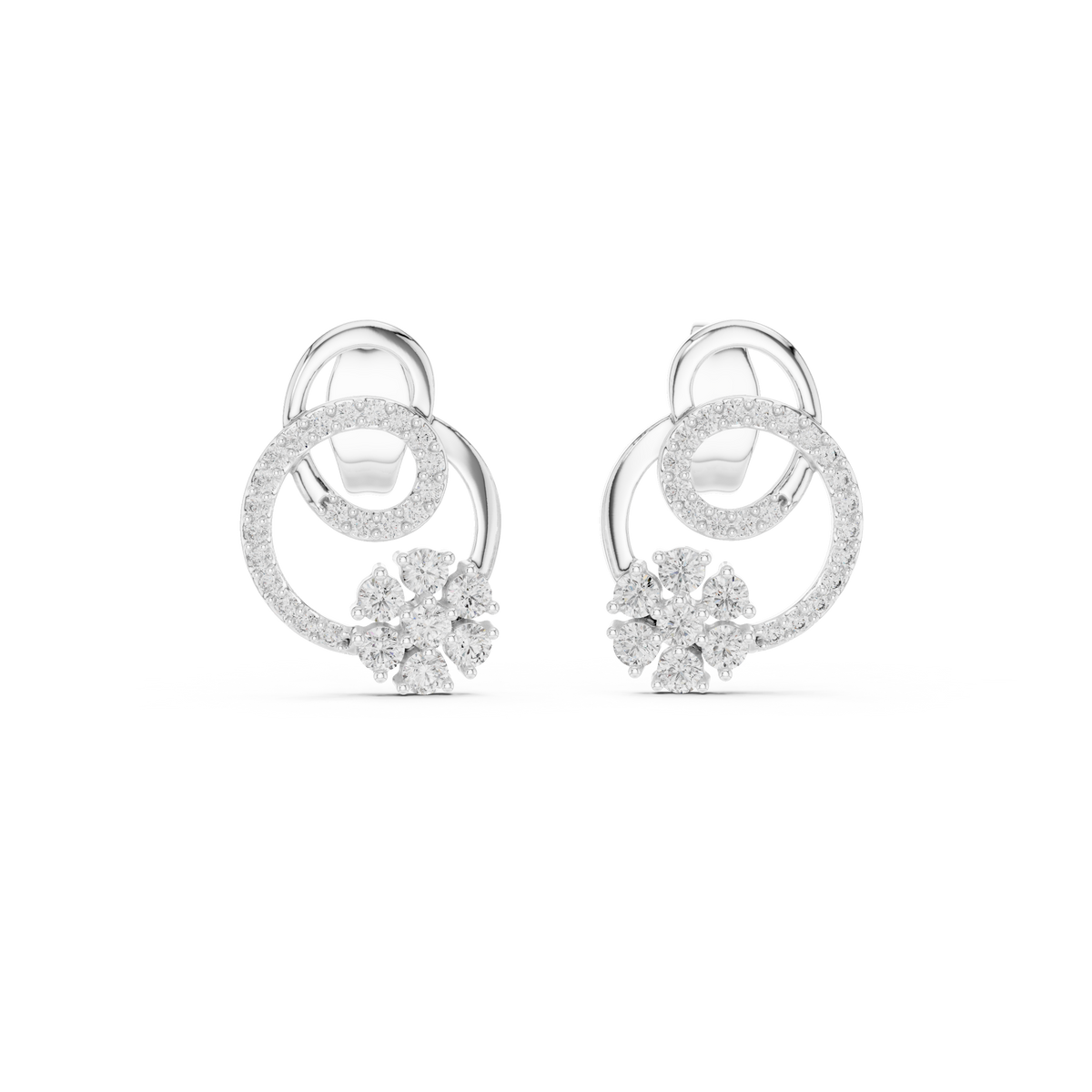 Elegant Interlocking Circle Diamond Studs
