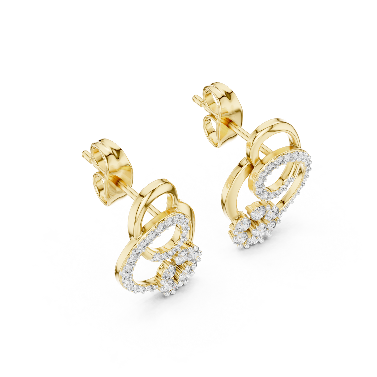 Elegant Interlocking Circle Diamond Studs