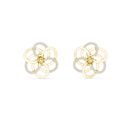 Elegant Interwoven Petal Diamond Studs