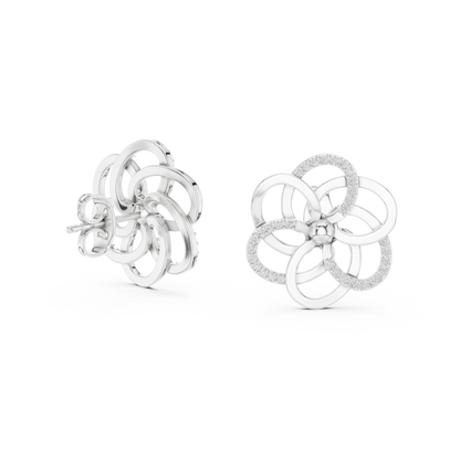 Elegant Interwoven Petal Diamond Studs