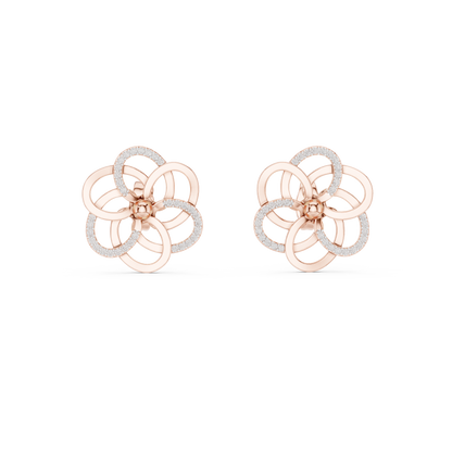 Elegant Interwoven Petal Diamond Studs